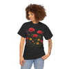 Wildflowers and Red Roses, Graphic T-Shirts for Women, Floral Shirt, Womens Short Sleeve, Ladies Graphic Tees #5034TTS