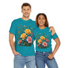 Wildflowers and Pink & Yellow Roses, Graphic T-Shirts for Women, Floral Shirt, Womens Short Sleeve, Ladies Graphic Tees #5149TTS