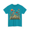 Wildflowers and Orange Roses, Graphic T-Shirts for Women, Floral Shirt, Womens Short Sleeve, Ladies Graphic Tees #5045TTS