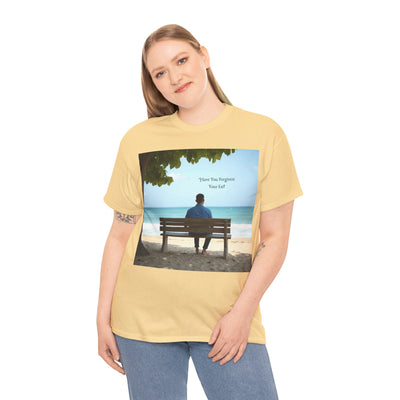 Have You Forgiven Your Ex?Man on Bench Looking at Waves, Forgiving T-Shirt, Forgiveness, Relationship Healing Top #5005STS