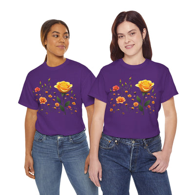 Wildflowers and a Yellow Rose, Graphic T-Shirts for Women, Floral Shirt, Womens Short Sleeve, Ladies Graphic Tees #5010TTS