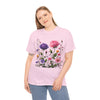 Wildflowers and Pink/Violet Roses, Graphic T-Shirts for Women, Floral Shirt, Womens Short Sleeve, Ladies Graphic Tees #5101TTS