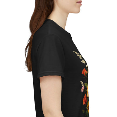Wildflowers and Pink & Yellow Roses, Graphic T-Shirts for Women, Floral Shirt, Womens Short Sleeve, Ladies Graphic Tees #5142TTS