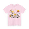 Wildflowers and a Yellow Rose, Graphic T-Shirts for Women, Floral Shirt, Womens Short Sleeve, Ladies Graphic Tees #5009TTS