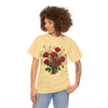 Wildflowers and Red Roses, Graphic T-Shirts for Women, Floral Shirt, Womens Short Sleeve, Ladies Graphic Tees #5131TTS