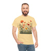 Wildflowers and Orange Roses, Graphic T-Shirts for Women, Floral Shirt, Womens Short Sleeve, Ladies Graphic Tees #5045TTS