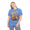 Wildflowers and Pink & Yellow Roses, Graphic T-Shirts for Women, Floral Shirt, Womens Short Sleeve, Ladies Graphic Tees #5142TTS