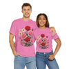 Wildflowers and Pink & Red Roses, Graphic T-Shirts for Women, Floral Shirt, Womens Short Sleeve, Ladies Graphic Tees #5134TTS