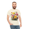 Wildflowers and Pink & Yellow Roses, Graphic T-Shirts for Women, Floral Shirt, Womens Short Sleeve, Ladies Graphic Tees #5148TTS