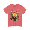 Wildflowers and Pink & Yellow Roses, Graphic T-Shirts for Women, Floral Shirt, Womens Short Sleeve, Ladies Graphic Tees #5143TTS