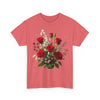 Wildflowers and Red Roses, Graphic T-Shirts for Women, Floral Shirt, Womens Short Sleeve, Ladies Graphic Tees #5130TTS
