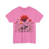 Wildflowers and a Red Rose, Graphic T-Shirts for Women, Floral Shirt, Womens Short Sleeve, Ladies Graphic Tees #5007TTS