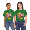Wildflowers and Pink & Yellow Roses, Graphic T-Shirts for Women, Floral Shirt, Womens Short Sleeve, Ladies Graphic Tees #5145TTS