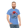 Wildflowers and a Red Rose, Graphic T-Shirts for Women, Floral Shirt, Womens Short Sleeve, Ladies Graphic Tees #5007TTS