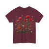 Wildflowers and Red Roses, Graphic T-Shirts for Women, Floral Shirt, Womens Short Sleeve, Ladies Graphic Tees #5035TTS