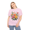 Wildflowers and Pink & Yellow Roses, Graphic T-Shirts for Women, Floral Shirt, Womens Short Sleeve, Ladies Graphic Tees #5144TTS