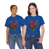 Wildflowers and Red Roses, Graphic T-Shirts for Women, Floral Shirt, Womens Short Sleeve, Ladies Graphic Tees #5131TTS