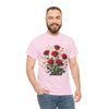 Wildflowers and Red Roses, Graphic T-Shirts for Women, Floral Shirt, Womens Short Sleeve, Ladies Graphic Tees #5128TTS