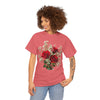 Wildflowers and Red Roses, Graphic T-Shirts for Women, Floral Shirt, Womens Short Sleeve, Ladies Graphic Tees #5127TTS