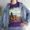 Have You Forgiven Your Ex?  Woman on Bench Looking at Waves, Forgiving T-Shirt, Forgiveness, Relationship Healing Top #5002STS