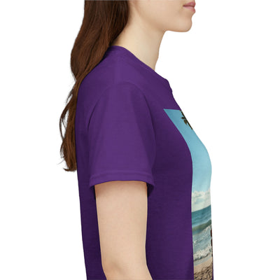 My Happy Place, Woman on Bench, Looking at Waves,Safe Place T-Shirt, Finding My Happy Place Top, Ocean Waves,#5003STS