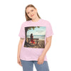 Have You Forgiven Your Ex?  Woman on Bench Looking at Waves, Forgiving T-Shirt, Forgiveness, Relationship Healing Top #5002STS