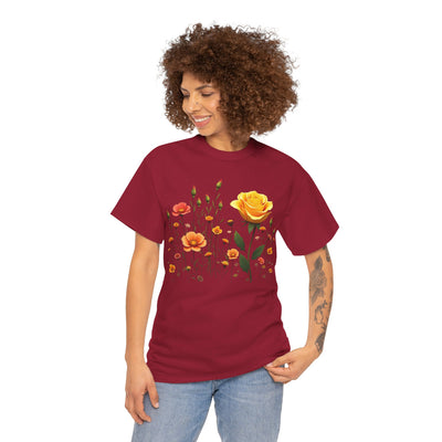 Wildflowers and a Yellow Rose, Graphic T-Shirts for Women, Floral Shirt, Womens Short Sleeve, Ladies Graphic Tees #5010TTS