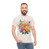 Wildflowers and Pink & Yellow Roses, Graphic T-Shirts for Women, Floral Shirt, Womens Short Sleeve, Ladies Graphic Tees #5144TTS
