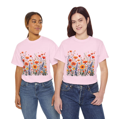Wildflowers, Graphic T-Shirts for Women, Floral Shirt, Womens Short Sleeve, Ladies Graphic Tees #5105TTS