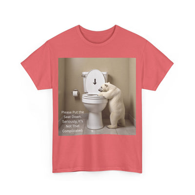 Please Put the Seat Down, Seriously, It's Not that Complicated, Polar Bear Toilet Seat Down, Seat Down Reminder Shirt #5004STS