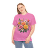 Wildflowers and Pink & Yellow Roses, Graphic T-Shirts for Women, Floral Shirt, Womens Short Sleeve, Ladies Graphic Tees #5144TTS
