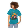 Wildflowers and Pink & Yellow Roses, Graphic T-Shirts for Women, Floral Shirt, Womens Short Sleeve, Ladies Graphic Tees #5149TTS
