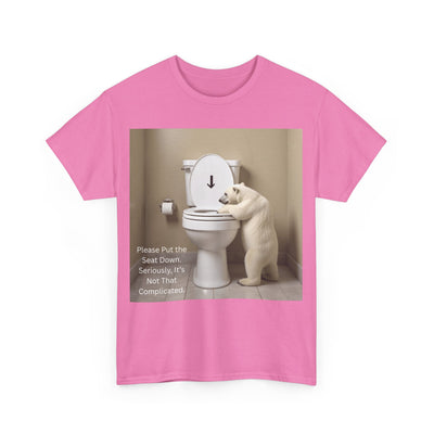 Please Put the Seat Down, Seriously, It's Not that Complicated, Polar Bear Toilet Seat Down, Seat Down Reminder Shirt #5004STS