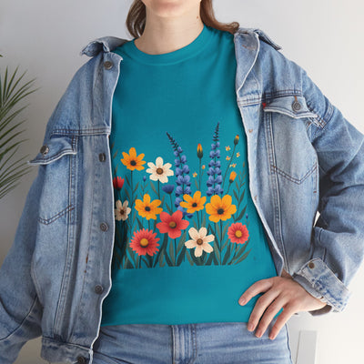 Wildflowers, Graphic T-Shirts for Women, Floral Shirt, Womens Short Sleeve, Ladies Graphic Tees #5111TTS