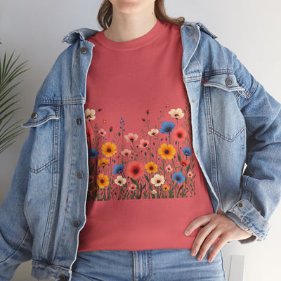 Wildflowers, Graphic T-Shirts for Women, Floral Shirt, Womens Short Sleeve, Ladies Graphic Tees #5106TTS