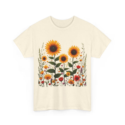 Sunflowers & Wildflowers, Graphic T-Shirts for Women, Floral Shirt, Womens Short Sleeve, Ladies Graphic Tees #5154TTS
