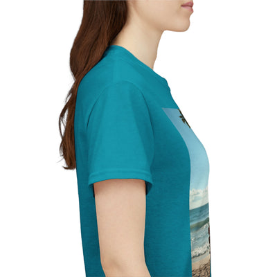 My Happy Place, Woman on Bench, Looking at Waves,Safe Place T-Shirt, Finding My Happy Place Top, Ocean Waves,#5003STS