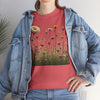 Wildflowers and White Roses, Graphic T-Shirts for Women, Floral Shirt, Womens Short Sleeve, Ladies Graphic Tees #5041TTS