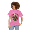Wildflowers and Red Roses, Graphic T-Shirts for Women, Floral Shirt, Womens Short Sleeve, Ladies Graphic Tees #5130TTS