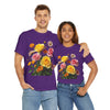 Wildflowers and Pink & Yellow Roses, Graphic T-Shirts for Women, Floral Shirt, Womens Short Sleeve, Ladies Graphic Tees #5148TTS