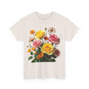 Wildflowers and Pink & Yellow Roses, Graphic T-Shirts for Women, Floral Shirt, Womens Short Sleeve, Ladies Graphic Tees #5148TTS