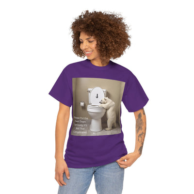 Please Put the Seat Down, Seriously, It's Not that Complicated, Polar Bear Toilet Seat Down, Seat Down Reminder Shirt #5004STS
