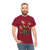 Wildflowers and Red Roses, Graphic T-Shirts for Women, Floral Shirt, Womens Short Sleeve, Ladies Graphic Tees #5128TTS