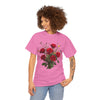 Wildflowers and Red Roses, Graphic T-Shirts for Women, Floral Shirt, Womens Short Sleeve, Ladies Graphic Tees #5131TTS