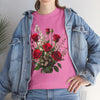 Wildflowers and Red Roses, Graphic T-Shirts for Women, Floral Shirt, Womens Short Sleeve, Ladies Graphic Tees #5130TTS
