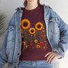 Sunflowers & Wildflowers, Graphic T-Shirts for Women, Floral Shirt, Womens Short Sleeve, Ladies Graphic Tees #5154TTS