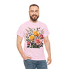 Wildflowers and Pink & Yellow Roses, Graphic T-Shirts for Women, Floral Shirt, Womens Short Sleeve, Ladies Graphic Tees #5149TTS