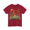 Wildflowers and Orange Roses, Graphic T-Shirts for Women, Floral Shirt, Womens Short Sleeve, Ladies Graphic Tees #5045TTS
