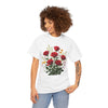 Wildflowers and Red Roses, Graphic T-Shirts for Women, Floral Shirt, Womens Short Sleeve, Ladies Graphic Tees #5128TTS