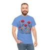 Wildflowers and Red Roses, Graphic T-Shirts for Women, Floral Shirt, Womens Short Sleeve, Ladies Graphic Tees #5034TTS